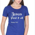 Living Words Women Round Neck T Shirt S / Light Blue Jesus Paid it all - Christian T-Shirt