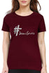 Living Words Women Round Neck T Shirt S / Maroon Jesus Saves - Christian T-Shirt