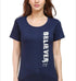 Living Words Women Round Neck T Shirt S / Navy Blue Believer - Christian T-Shirt