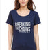 Living Words Women Round Neck T Shirt S / Navy Blue Breaking the chains - Christian T-Shirt