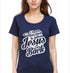 Living Words Women Round Neck T Shirt S / Navy Blue I have decided to follow Jesus - Christian T-Shirt