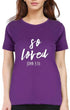 Living Words Women Round Neck T Shirt S / Purple So Loved - Christian T-Shirt