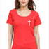 Living Words Women Round Neck T Shirt S / Red Cross - Christian T-Shirt