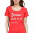 Living Words Women Round Neck T Shirt S / Red Jesus Paid it all - Christian T-Shirt