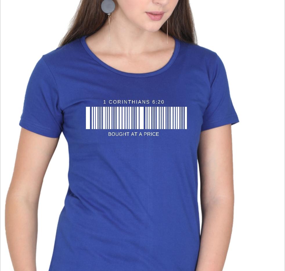 Living Words Women Round Neck T Shirt S / Royal Blue Bought at a price - Christian T-Shirt
