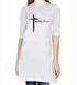 Living Words Women Round Neck T Shirt S / White Amazing Grace - Cross