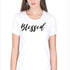 Living Words Women Round Neck T Shirt S / White Blessed - Christian-T-Shirt