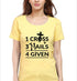 Living Words Women Round Neck T Shirt S / Yellow 1cross, 3nails, 4given - Christian T-Shirt