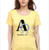 Living Words Women Round Neck T Shirt S / Yellow Alpha and Omega - Christian T-Shirt