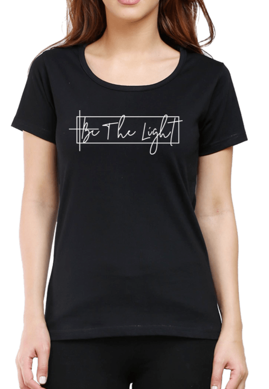 Living Words Women Round Neck T Shirt XS / Black Be The Light - Christian T-Shirt