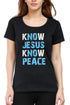 Living Words Women Round Neck T Shirt XS / Black KNOW JESUS KNOW PEACE - Christian T-Shirt
