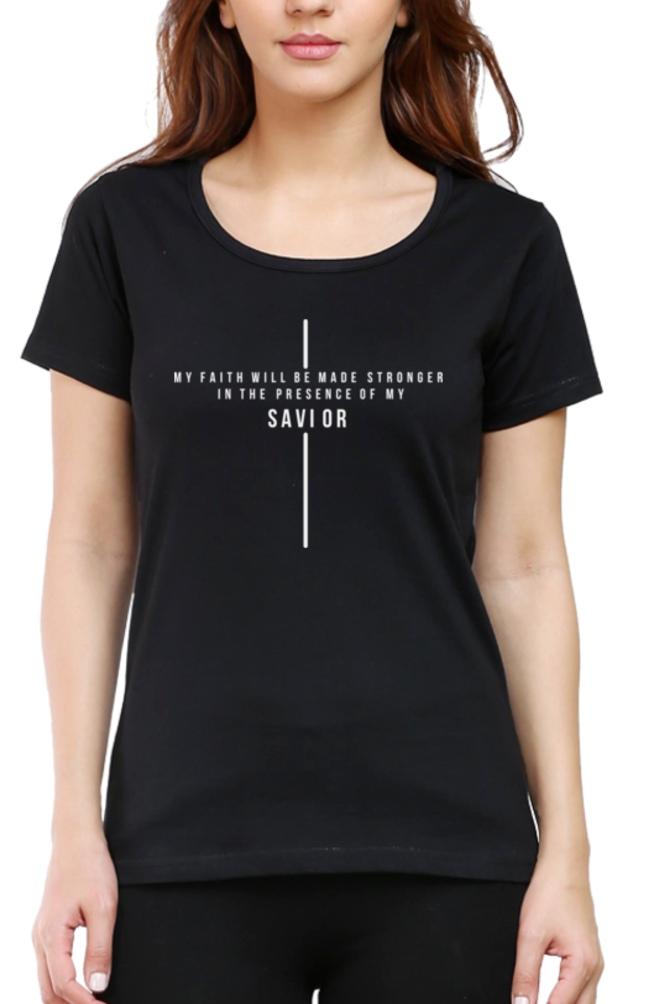 Living Words Women Round Neck T Shirt XS / Black MY FAITH WILL BE MADE STRONGER - Christian T-Shirt