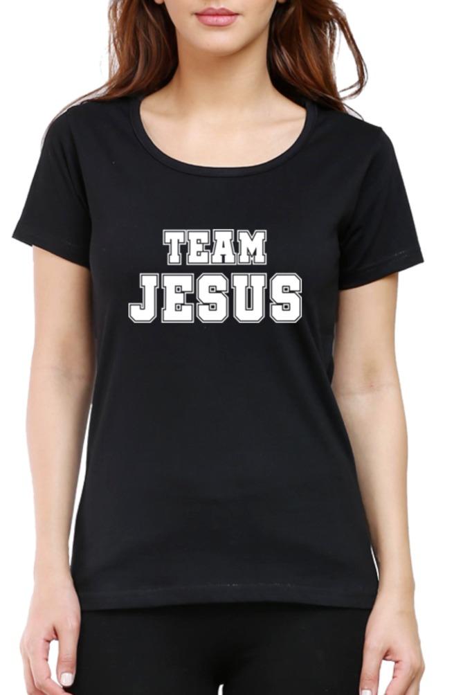 Living Words Women Round Neck T Shirt XS / Black TEAM JESUS - Christian T-Shirt