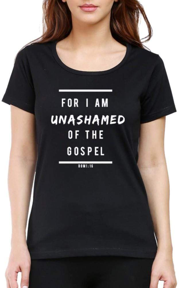 Living Words Women Round Neck T Shirt XS / Black UNASHAMED - Christian T-Shirt