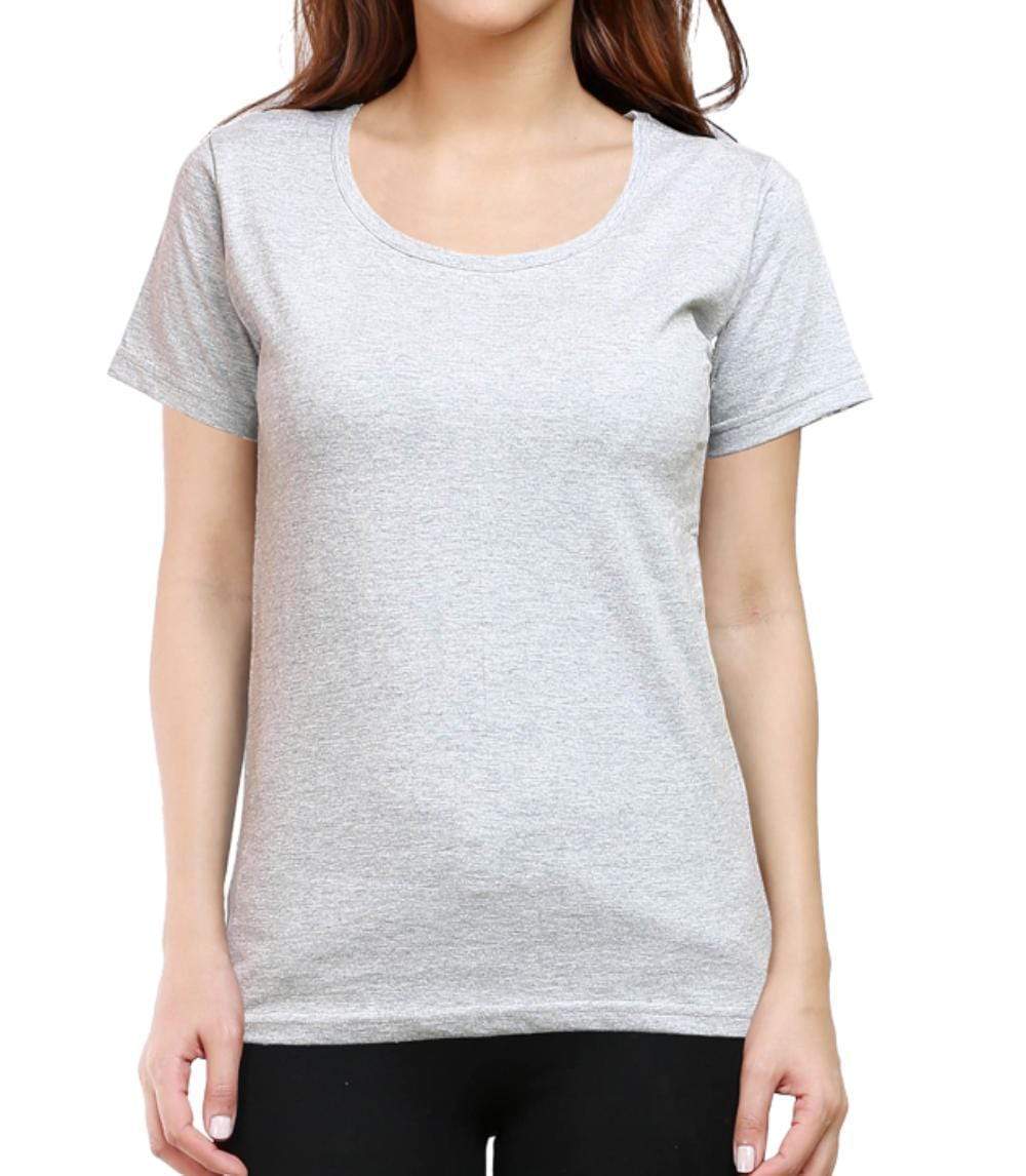 Living Words Women Round Neck T Shirt XS / Grey Female Round Neck Plain T-Shirt