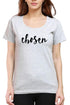 Living Words Women Round Neck T Shirt XS / Grey Melange Chosen - Christian T-shirt