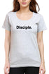 Living Words Women Round Neck T Shirt XS / Grey Melange Disciple - Christian T-shirt