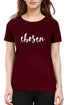 Living Words Women Round Neck T Shirt XS / Maroon Chosen - Christian T-shirt