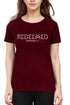 Living Words Women Round Neck T Shirt XS / Maroon REDEEMED - Christian T-Shirt