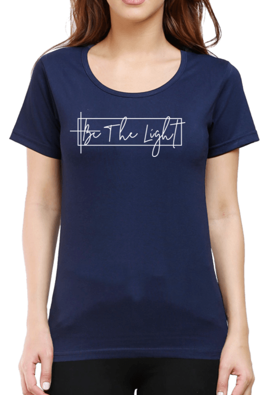Living Words Women Round Neck T Shirt XS / Navy Blue Be The Light - Christian T-Shirt