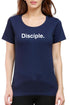 Living Words Women Round Neck T Shirt XS / Navy Blue Disciple - Christian T-shirt