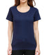 Living Words Women Round Neck T Shirt XS / Navy Blue Female Round Neck Plain T-Shirt
