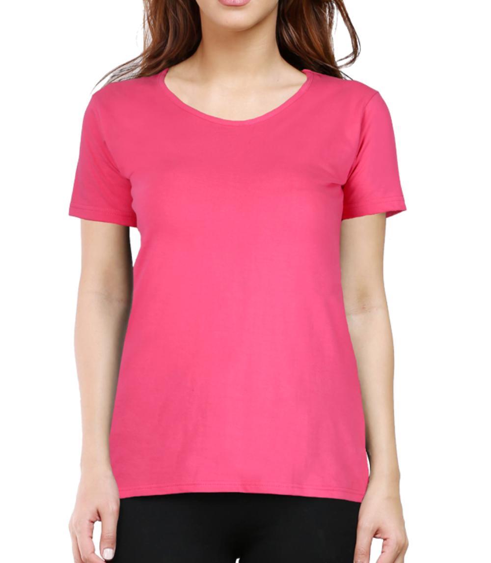Living Words Women Round Neck T Shirt XS / Pink Female Round Neck Plain T-Shirt