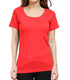 Living Words Women Round Neck T Shirt XS / Red Female Round Neck Plain T-Shirt
