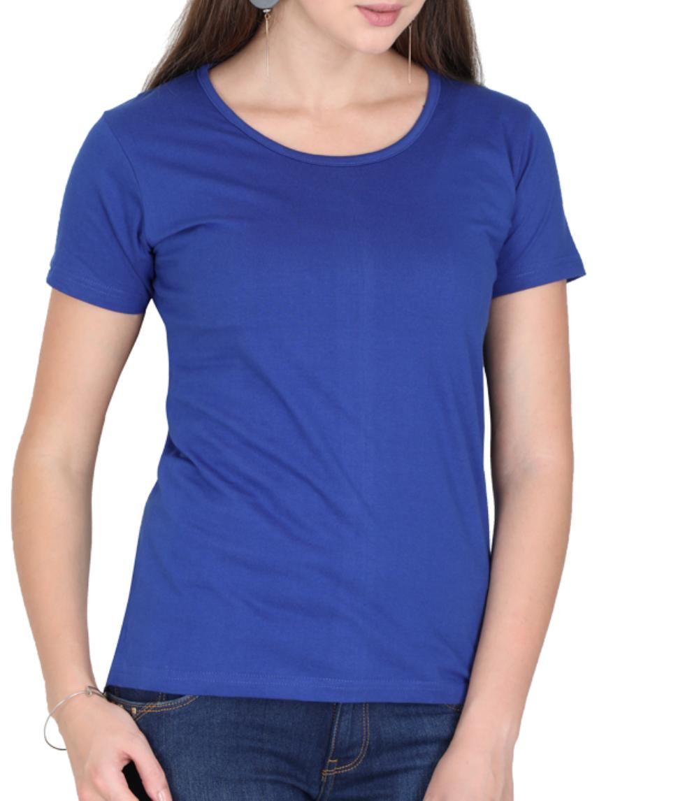 Living Words Women Round Neck T Shirt XS / Royal Blue Female Round Neck Plain T-Shirt