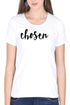 Living Words Women Round Neck T Shirt XS / White Chosen - Christian T-shirt