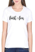 Living Words Women Round Neck T Shirt XS / White Faith greater than Fear - Christian T-shirt