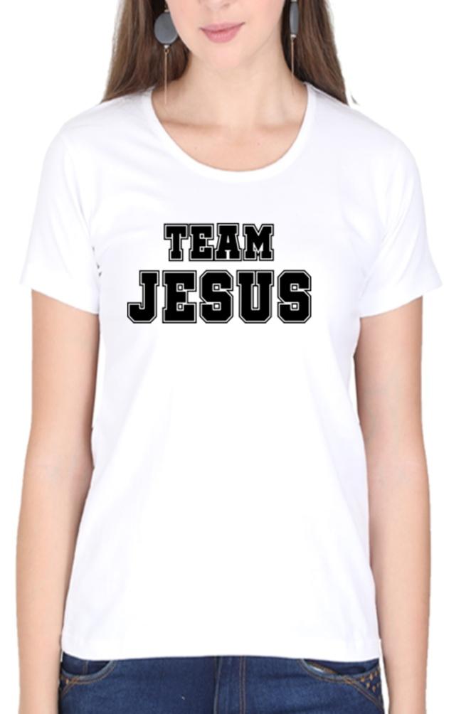 Living Words Women Round Neck T Shirt XS / White TEAM JESUS - Christian T-Shirt