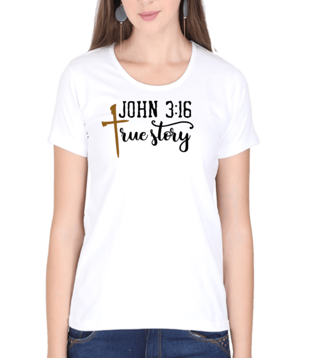Living Words Women Round Neck T Shirt XS / White TRUE STORY - CHRISTIAN T-SHIRT