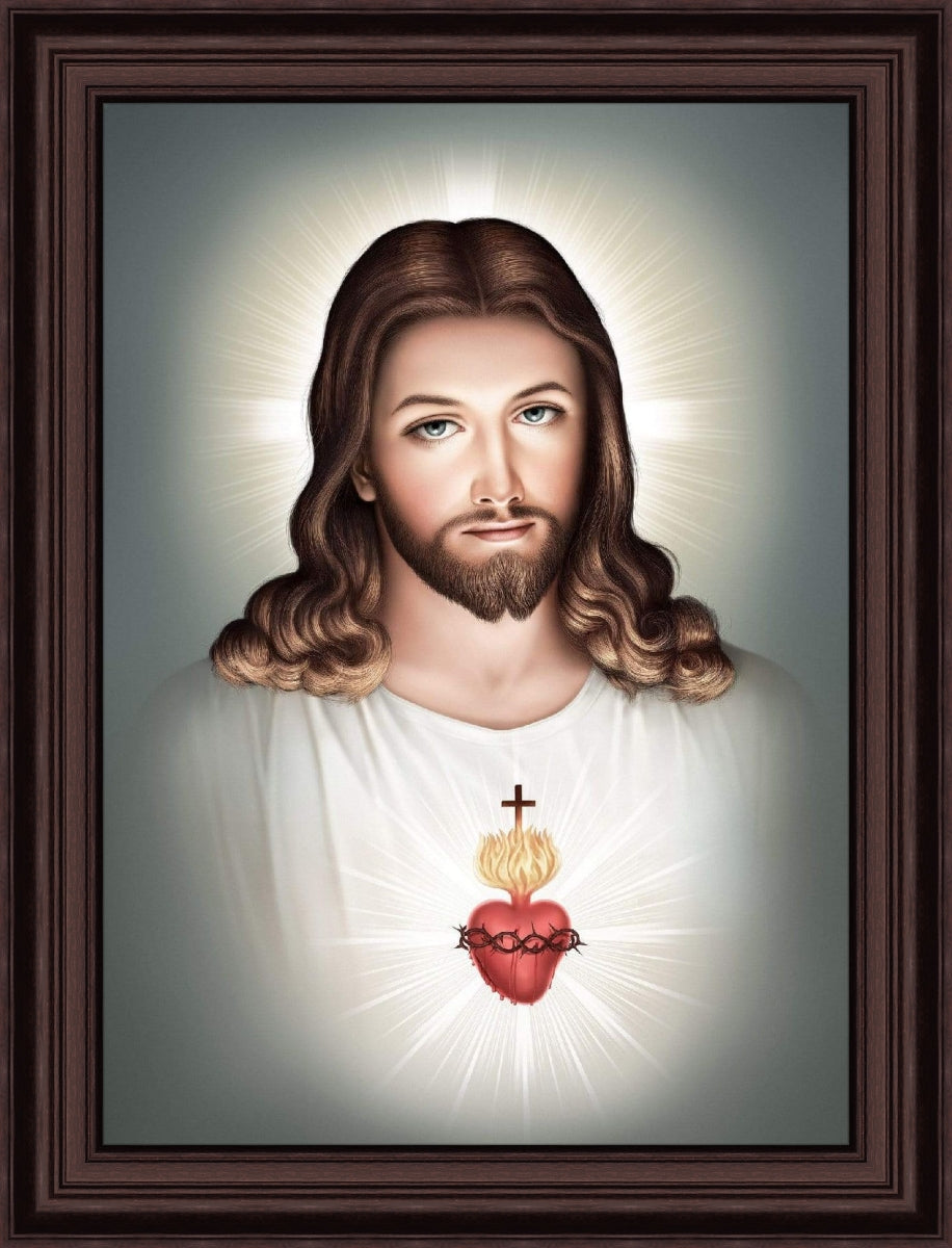 Premium LED Backlit Sacred Heart Jesus Frames – Living Words